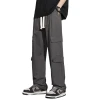 Straight-leg casual pants, men's summer pure cotton workwear pants, 2025 new style loose and versatile, trendy youth long pants Item Picture